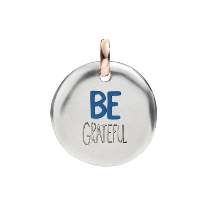 Queriot ciondolo moneta piccola Be Grateful argento 925 oro 9kt F13A03S4706 - Gioielleria Capodagli