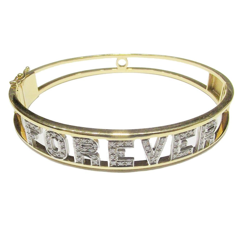 Sidalo bracciale rigido Forever oro giallo e bianco 18kt diamanti 0051BR - Capodagli 1937