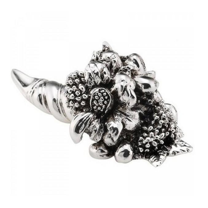Sovrani cornucopia frutta resina 9cm laminato argento R 17867 - Gioielleria Capodagli