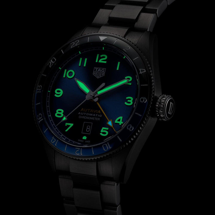 TAG Heuer orologio Autavia COSC GMT Calibre 7 Limited Edition 42mm blu automatico acciaio WBE511A.BA0650 - Capodagli 1937