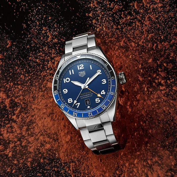 TAG Heuer orologio Autavia COSC GMT Calibre 7 Limited Edition 42mm blu automatico acciaio WBE511A.BA0650 - Capodagli 1937