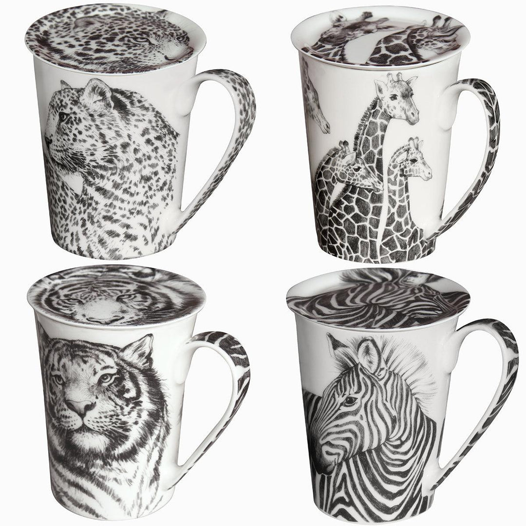 Taitù tazza mug con coperchio giraffa Wild Spirit porcellana fine bona china 12-1-4-B - Gioielleria Capodagli