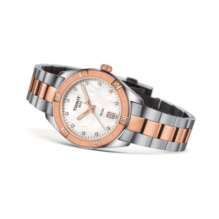 Tissot orologio PR 100 Sport Chic 36mm madreperla quarzo acciaio finitura PVD oro rosa T101.910.22.116.00 - Capodagli 1937