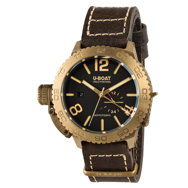 U-BOAT orologio DOPPIOTEMPO 46 BRONZO GR 46mm nero automatico bronzo 9008 - Capodagli 1937