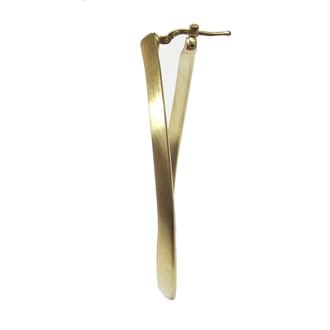 עגילי קפודגלי במעגל Goccia Grande Silver 925 PVD גימור זהב סאטן צהוב CPD-Hour-ARG-0001-GS
