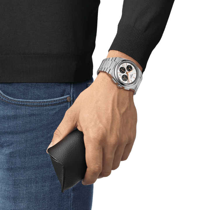 Tissot Watch PRX כרונוגרף אוטומטי 42 מ"מ פלדה אוטומטית לבנה T137.427.11.011.00