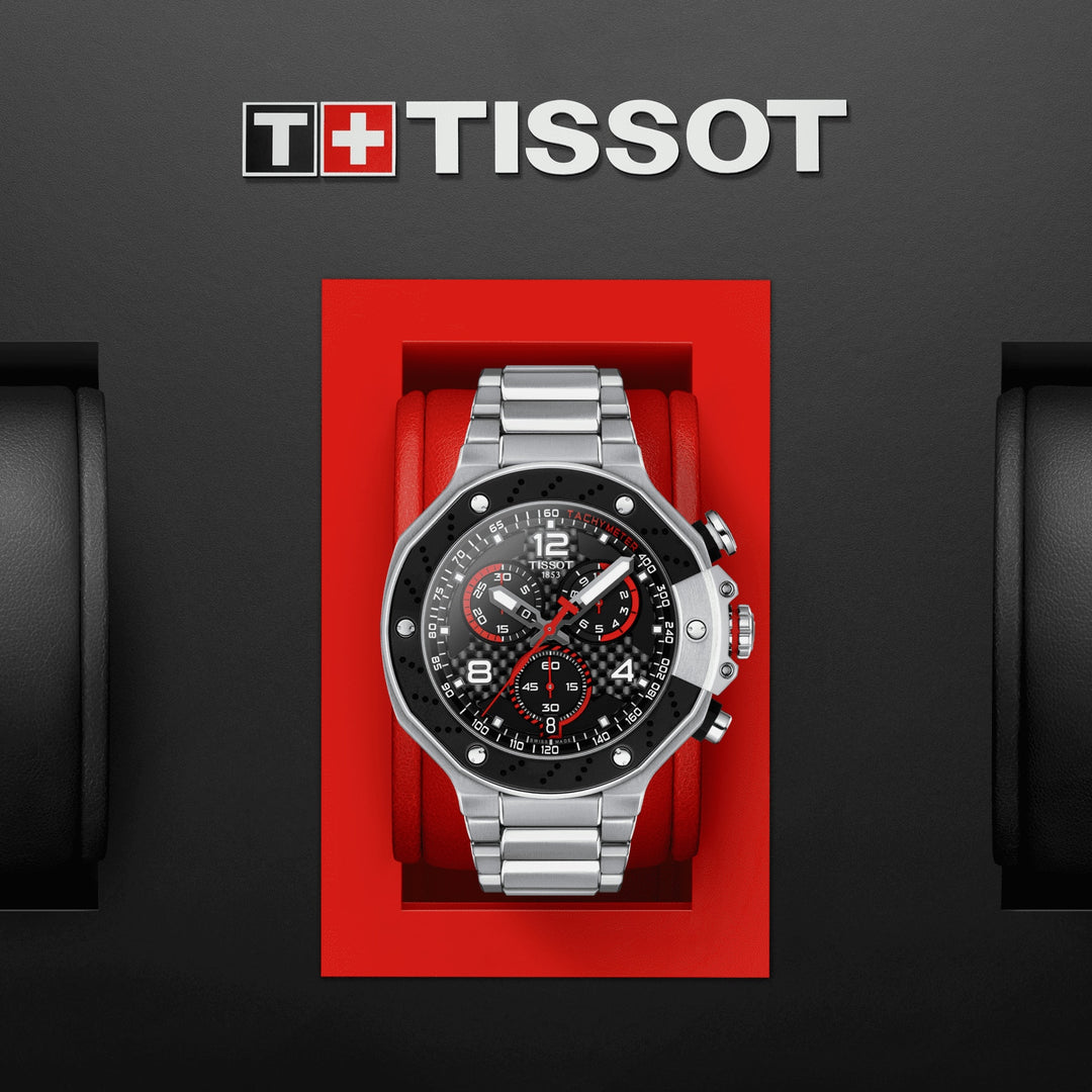 Tissot T-Race MotoGP כרונוגרף 2022 מהדורה מוגבלת 8000 חתיכות 45 מ"מ פלדה קוורץ שחור T141.417.11.057.00
